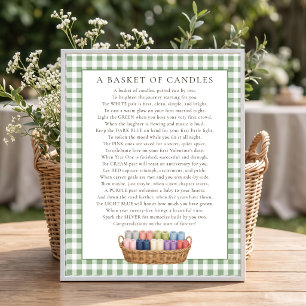 Market Basket of Candles Poem Bridal Shower Poster