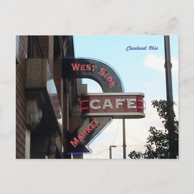 Market Cafe Sign, Cleveland Ohio postcard (Front)
