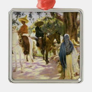 Market day at San Gabriel , Mexico Metal Tree Decoration