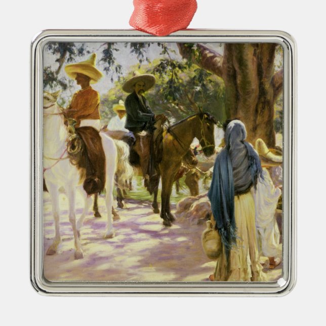 Market day at San Gabriel , Mexico Metal Tree Decoration (Front)