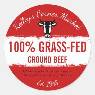 Market Farm Style Label for Organic Beef Template