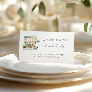 Market Flower Shop Bridal Shower Share A Recipe Enclosure Card