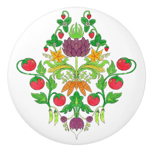 Market Fresh Damask Ceramic Knob