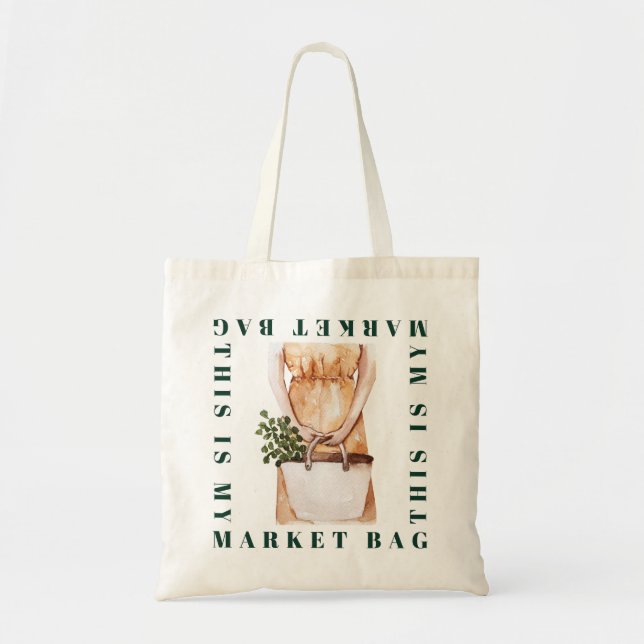 Market, Grocery Vegetables Eco Girl Plant Lover Tote Bag (Front)