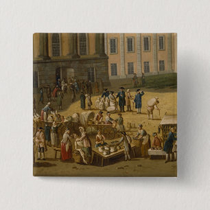 Market in the Alter Markt, Potsdam, 1772 15 Cm Square Badge