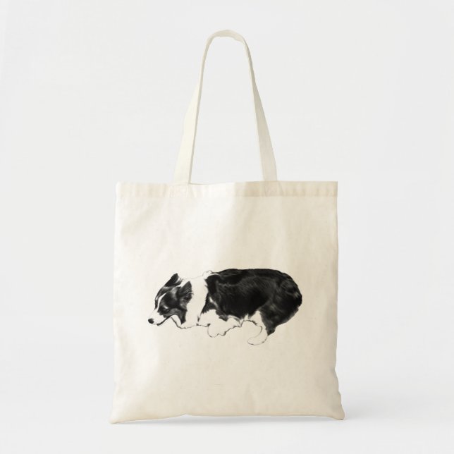 Market loops with corgi zip tote bag (Front)