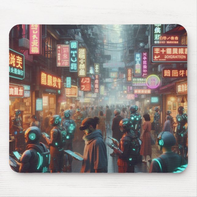 Market of Neon Wonders Mouse Pad (Front)
