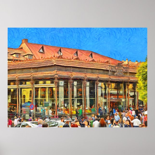 Market of San Miguel in Madrid. Poster (Front)