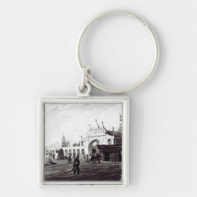 Market Place, engraved by Daniel Havell  1820 Key Ring (Front)