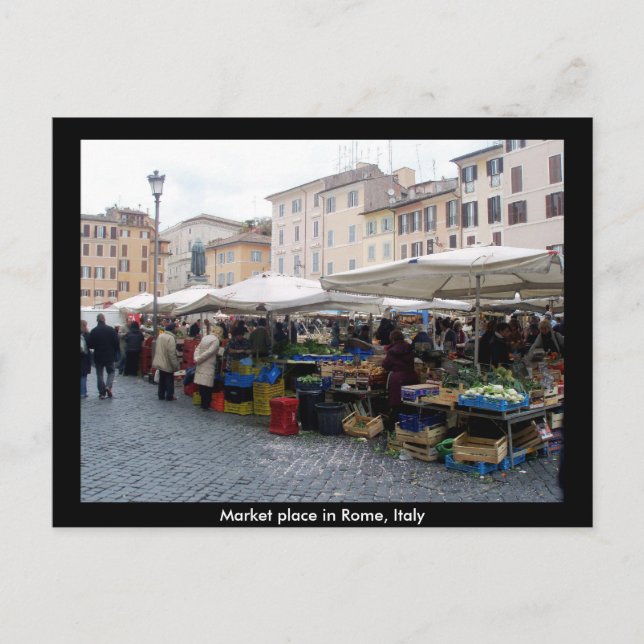 Market Place in Rome, Italy Postcard (Front)