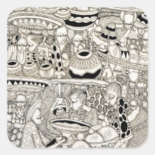 Market place square sticker