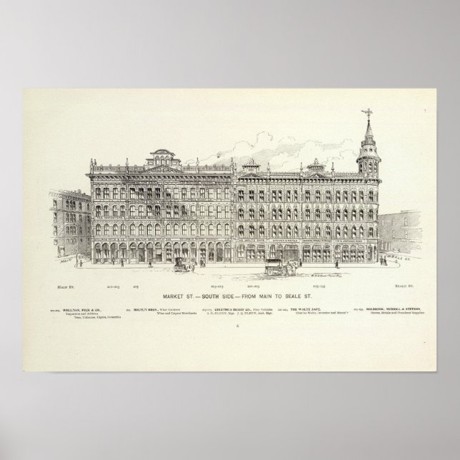 Market South side Main and Beale Poster (Front)