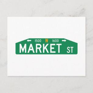 Market Street, Philadelphia, PA Street Sign Postcard