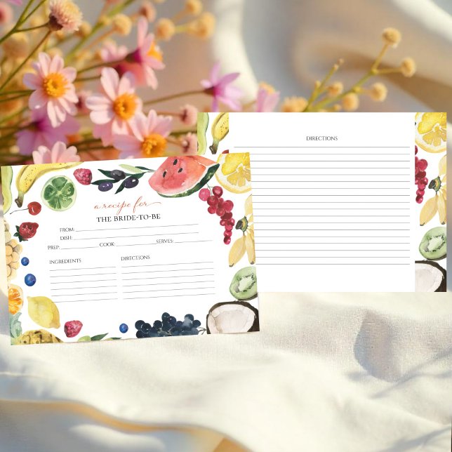 Market | Watercolor Bridal Shower Recipe Cards (Creator Uploaded)