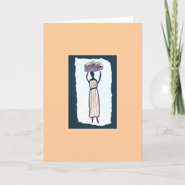 Market Woman Blank Note Card (Front)