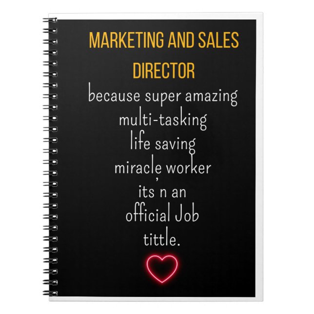 Marketing and Sales Director  Notebook (Front)