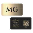 Marketing Black Faux Gold Monogram Elegant Modern