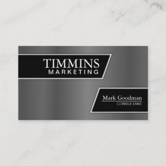 Marketing Business Card - Stylish Silver & Black