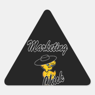 Marketing Chick #4 Triangle Sticker