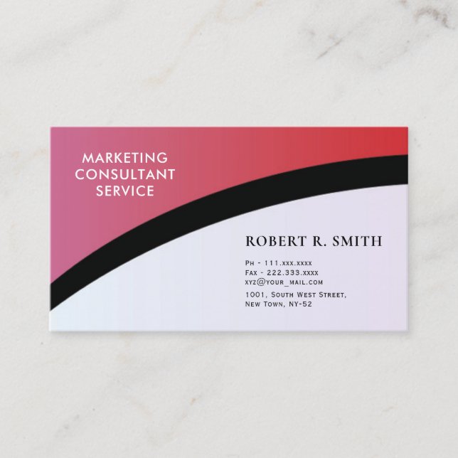 Marketing consultant Classic  white Business Card (Front)
