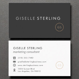 Marketing Consultant Minimalist Luxury Black Business Card