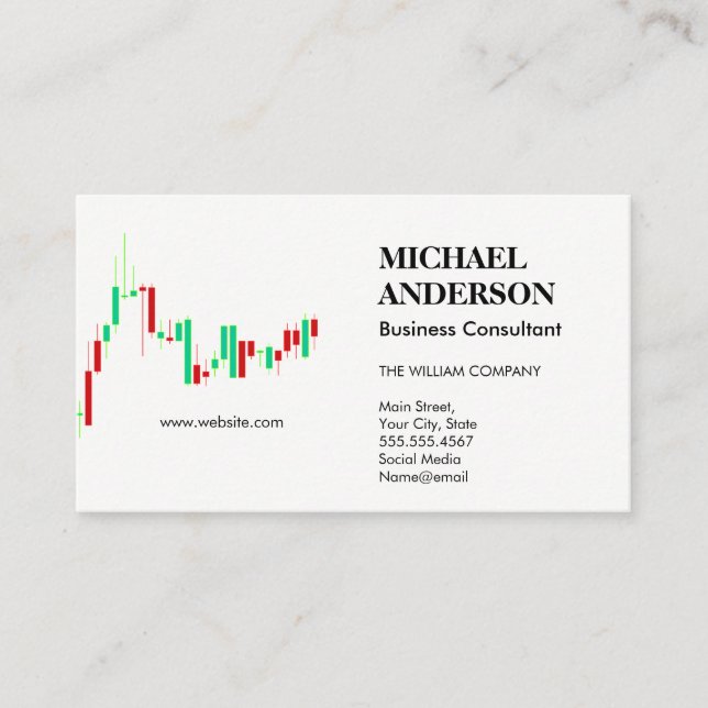 Marketing Consulting | Graph Data Chart Business C Card (Front)