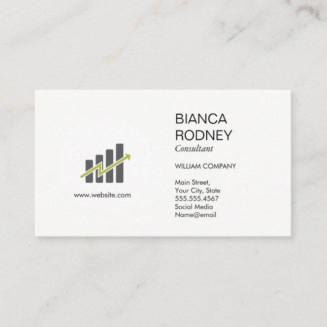 Marketing Consulting | Graph Data Chart Business Card (Front)