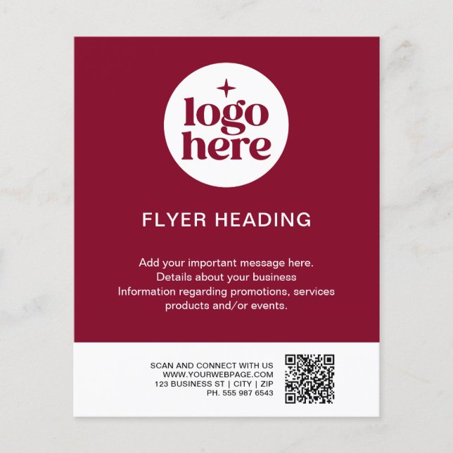 Marketing Custom Logo Text QR Code Business Flyer (Front)