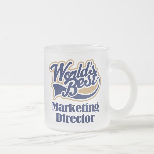 Marketing Director Gift Frosted Glass Coffee Mug (Right)