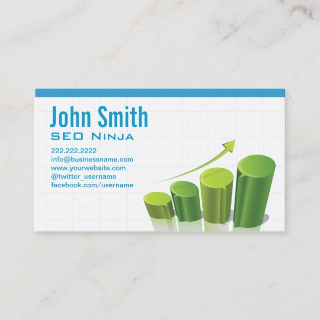 Marketing Growth Chart SEO Ninja Business Card (Front)