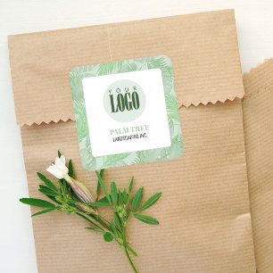Marketing Logo Palm Leaves Square Sticker