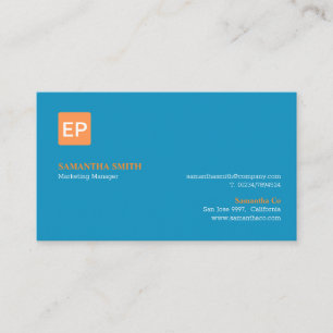 Marketing Manager Blue and Orange Standart Business Card