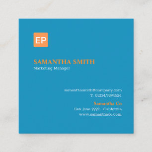 Marketing Manager Blue Palette Square Business Card