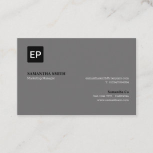 Marketing Manager Grey and Black Euro Business Card