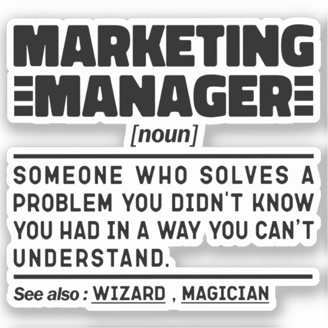 Marketing Manager Noun Advertisement Specialist (Front)