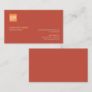Marketing Manager Red Orange Palette Business Card