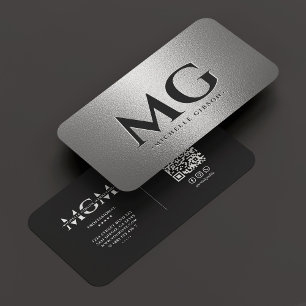 Marketing Professional Elegant Silver Black Modern Business Card