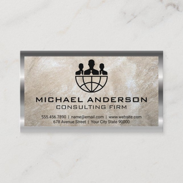 Marketing | Sales | Consulting Corporate Logo Business Card (Front)