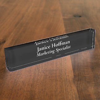 Marketing Specialist Black Acrylic Nameplate