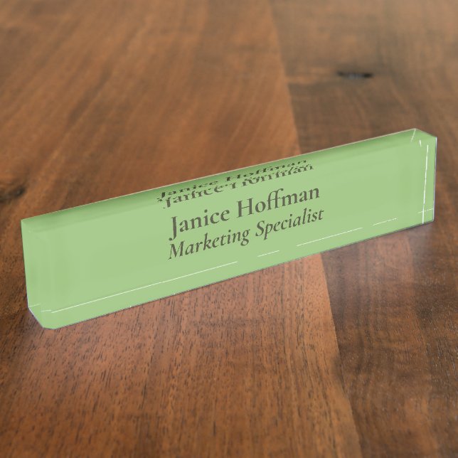 Marketing Specialist Green Acrylic Nameplate (Side)
