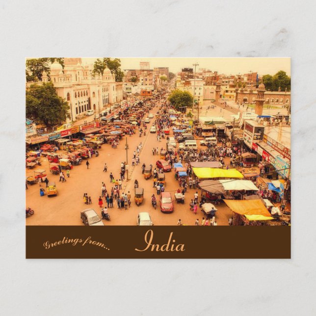 Marketplace in Hyderabad Telangana India Postcard (Front)