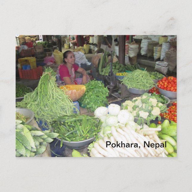 Marketplace in Pokhara Postcard (Front)