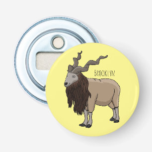 Markhor goat cartoon illustration bottle opener