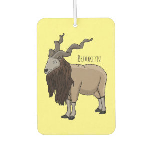 Markhor goat cartoon illustration  car air freshener