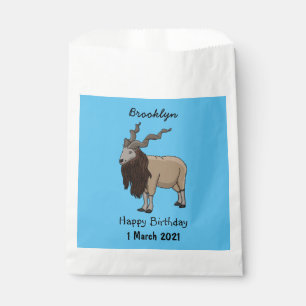 Markhor goat cartoon illustration favour bags