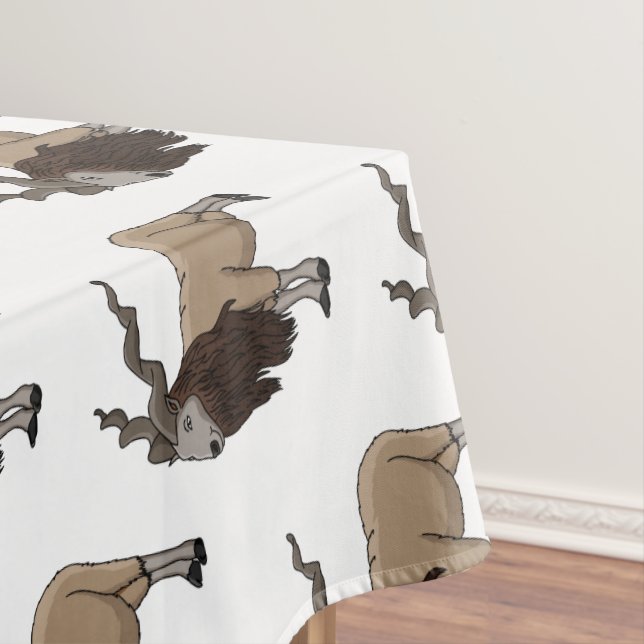 Markhor goat cartoon illustration  tablecloth (In Situ)