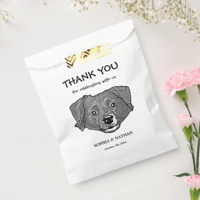 Markiesje Dog Personalised Thank You Favour Bags (Sealed)