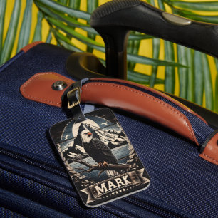 Mark's Eagle Under Moonlight Luggage Tag