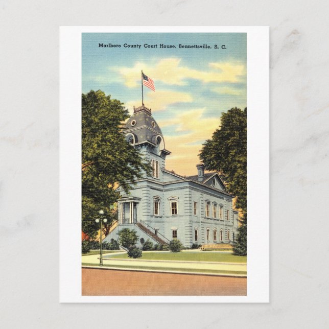 Marlboro County Court House in Bennettsville, SC Postcard (Front)