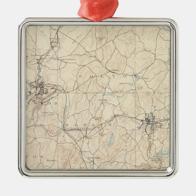 Marlboro, Massachusetts Metal Tree Decoration (Front)